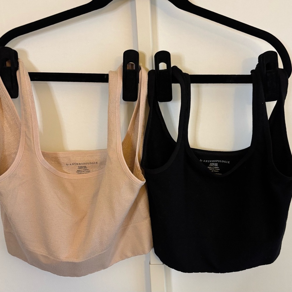 Anthropologie Bralette 2pc Set Black & Nude XXS/XS